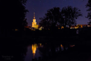 Templin bei Nacht - Ansicht vom Kanal aus